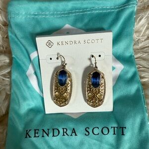 Kendra Scott Gold Filigree and Blue Emmy Earrings